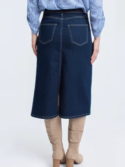 A-line denim skirt