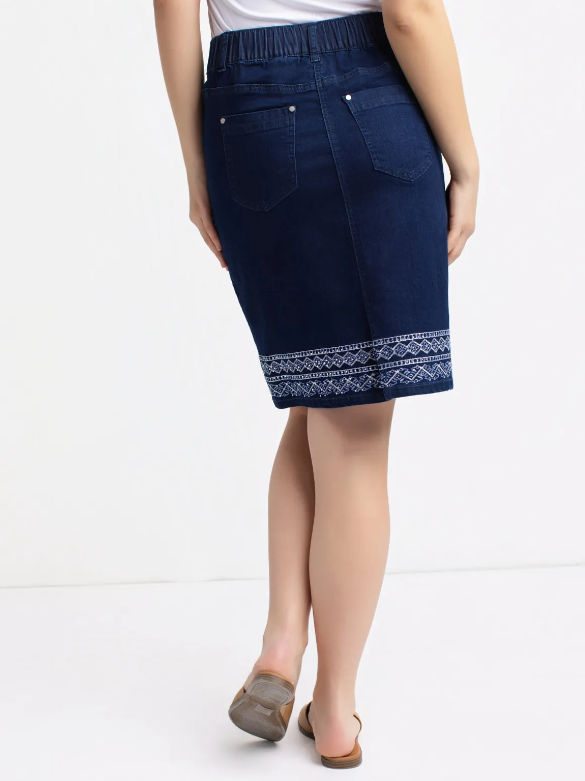 Denim midi skirt