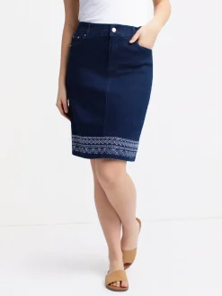 Denim midi skirt