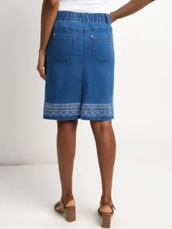 Denim midi skirt