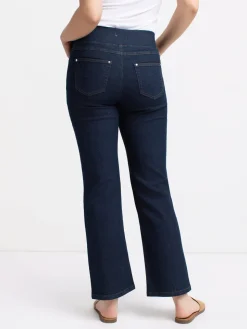 Flared-leg denim pants