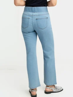 Flared-leg denim pants