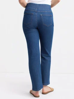 Flared-leg denim pants