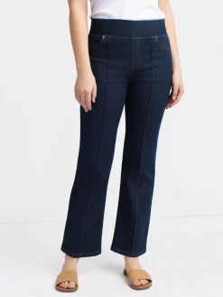 Flared-leg denim pants