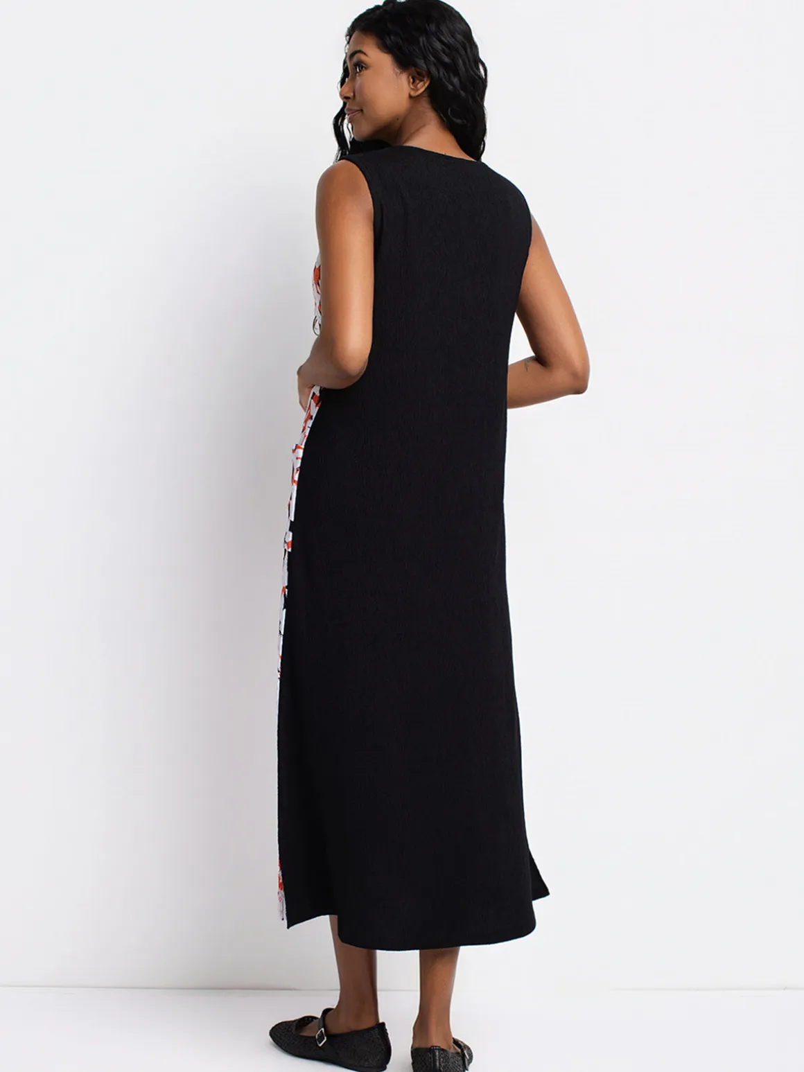 Flared maxi knit dress