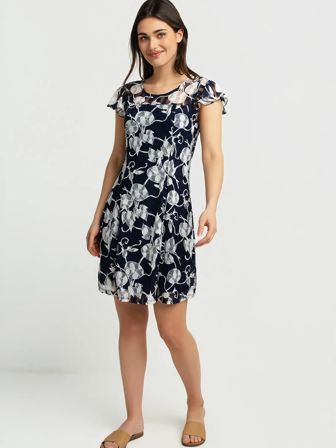Flared midi knit dress