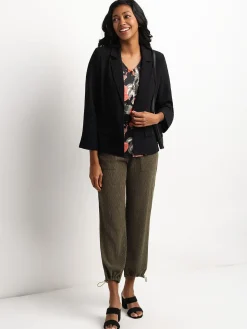 Knit skinny leg pull-on ankle pant