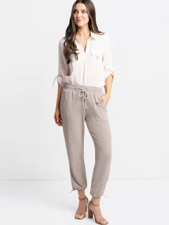 Knit skinny leg pull-on ankle pant