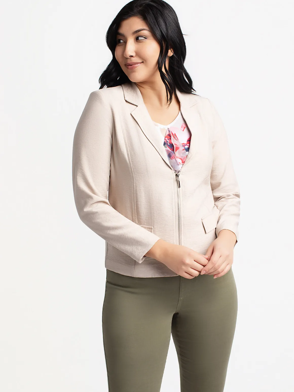 Lightweight Zip-Up Blazer
