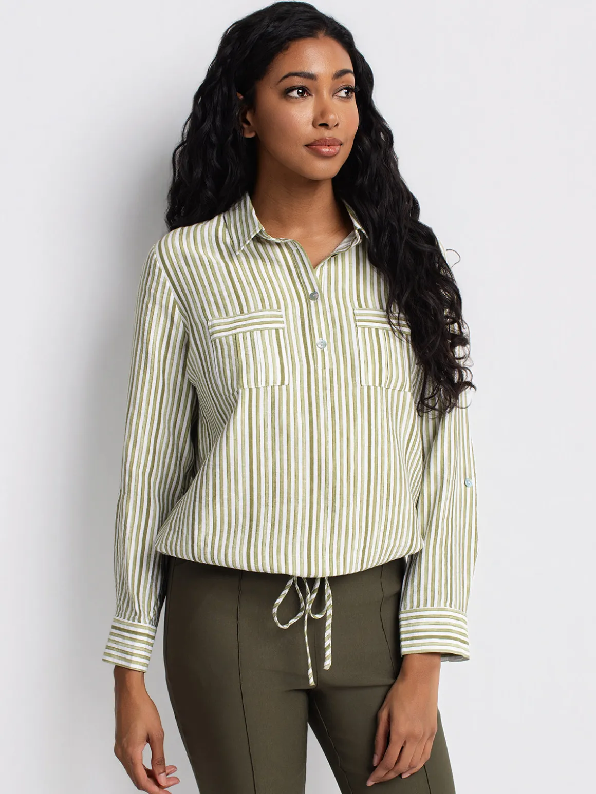 Long-sleeve loose blouse