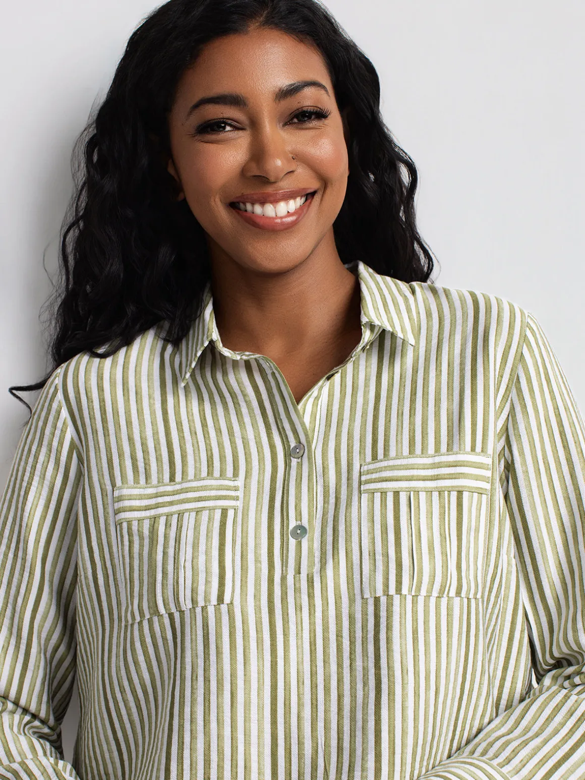 Long-sleeve loose blouse