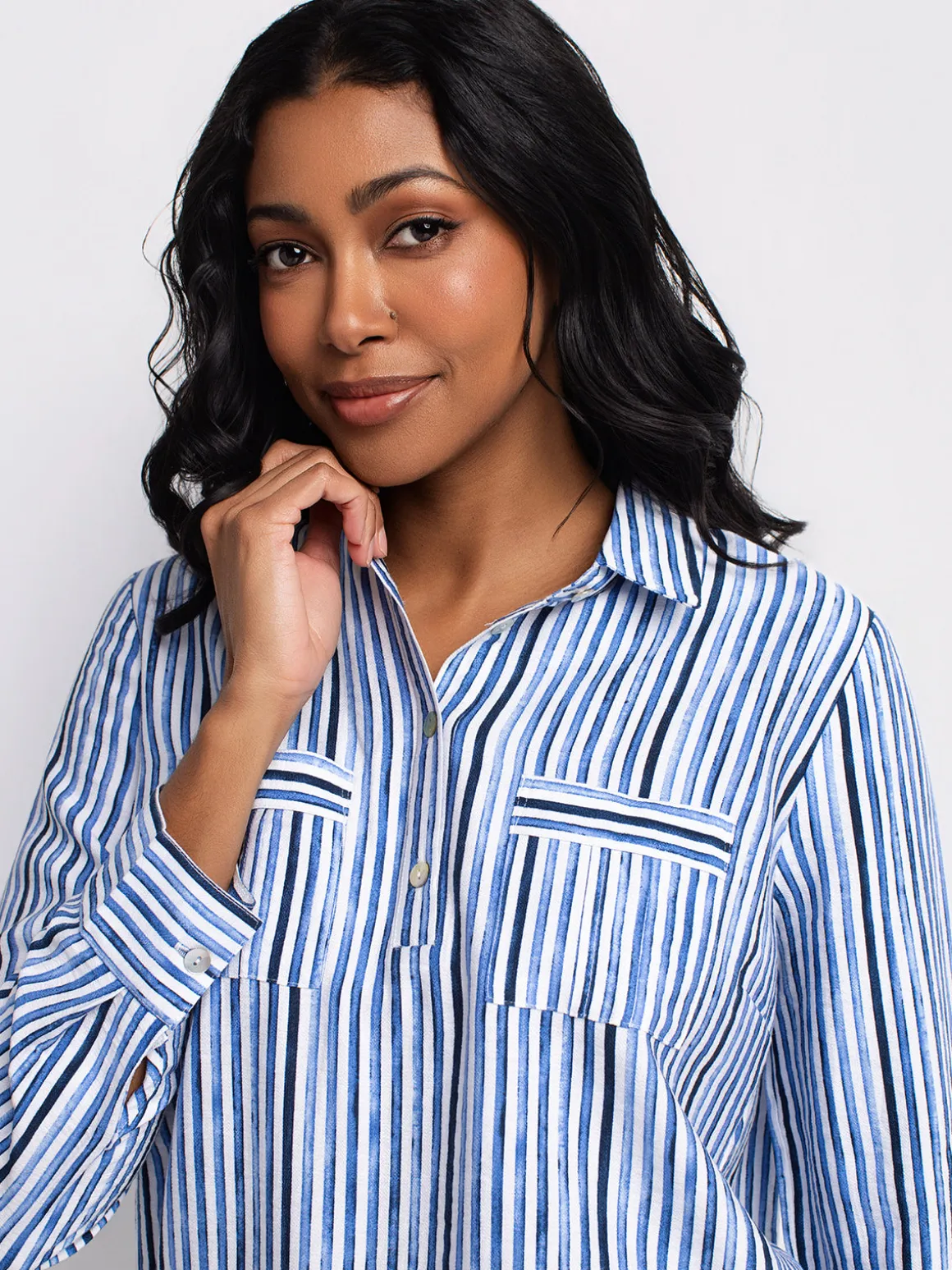 Long-sleeve loose blouse