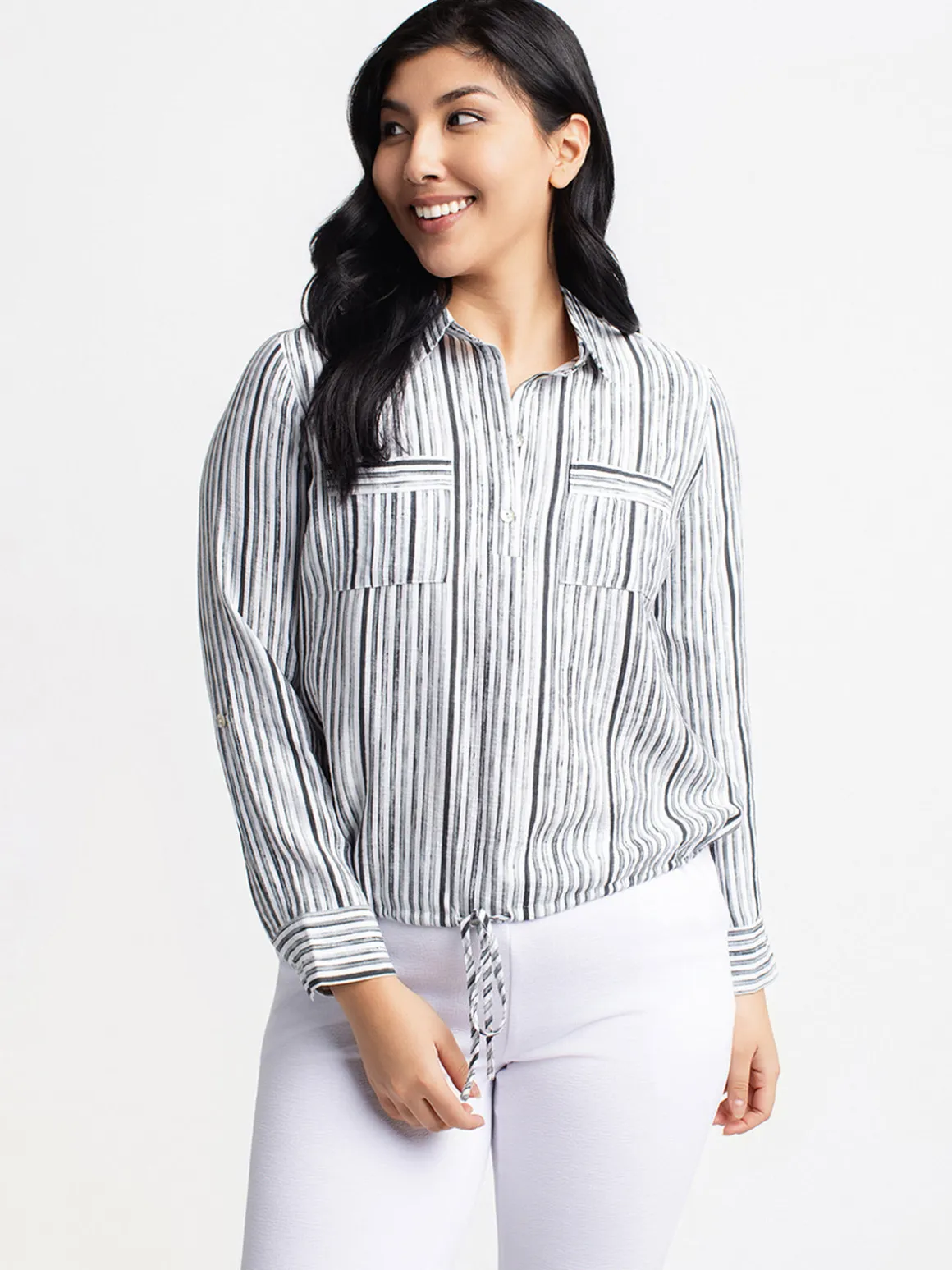 Long-sleeve loose blouse
