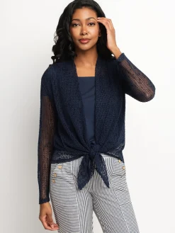 Long-sleeve semi-fitted cardigan