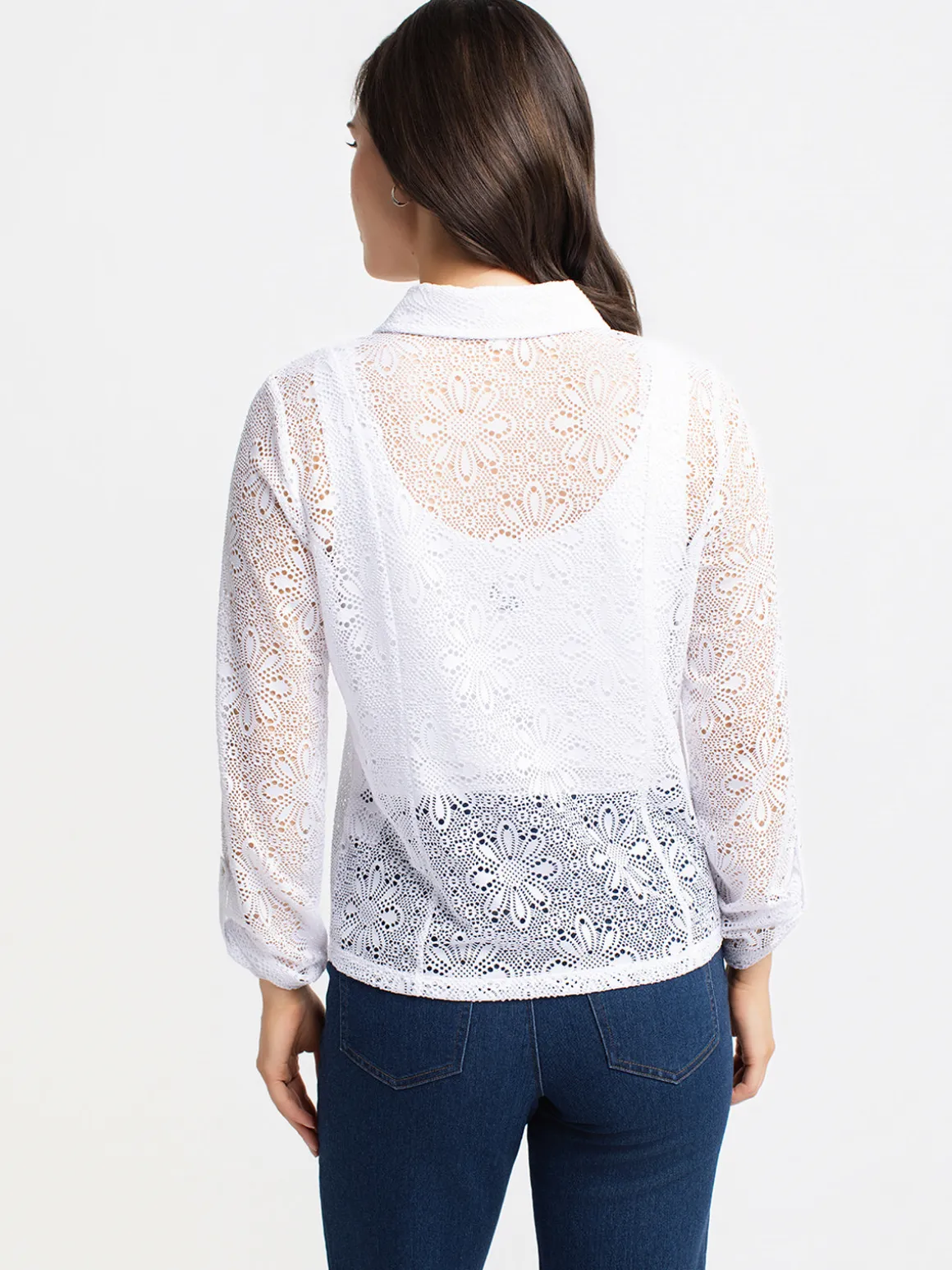 Long-sleeve semi-fitted cardigan