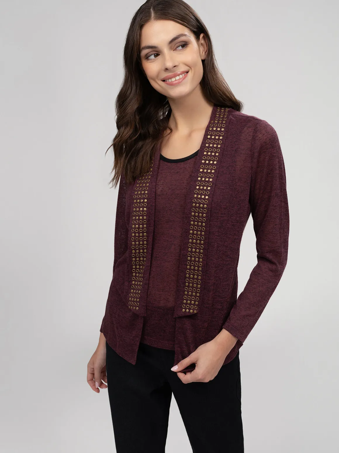 Long-sleeve semi-fitted t-shirt