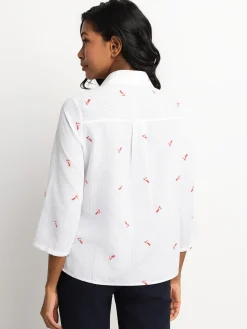 Loose blouse with buttons