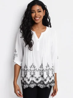 Loose 3/4-sleeve tunic