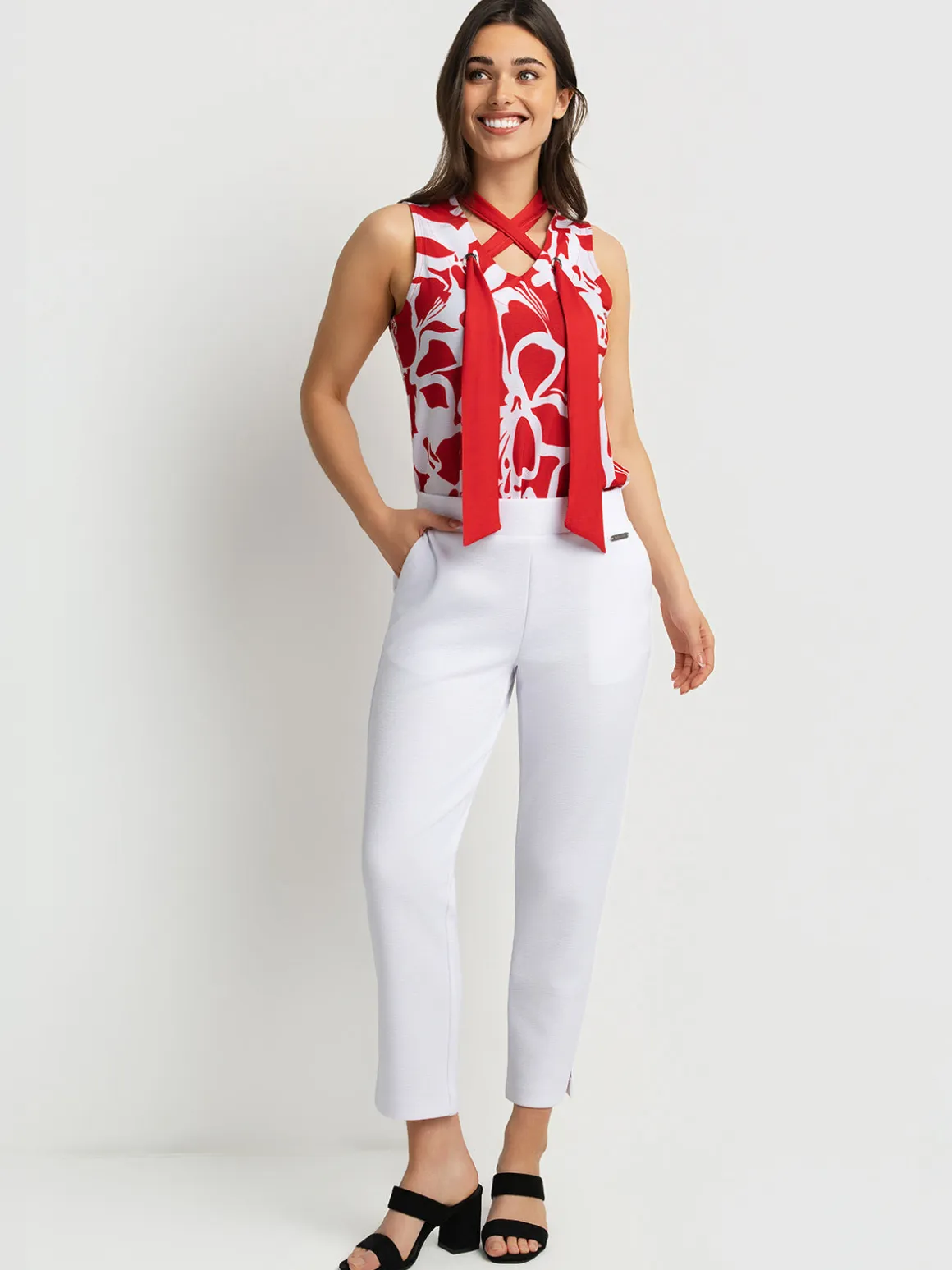 Narrow semi-fitted pull-on dress pant - Petite