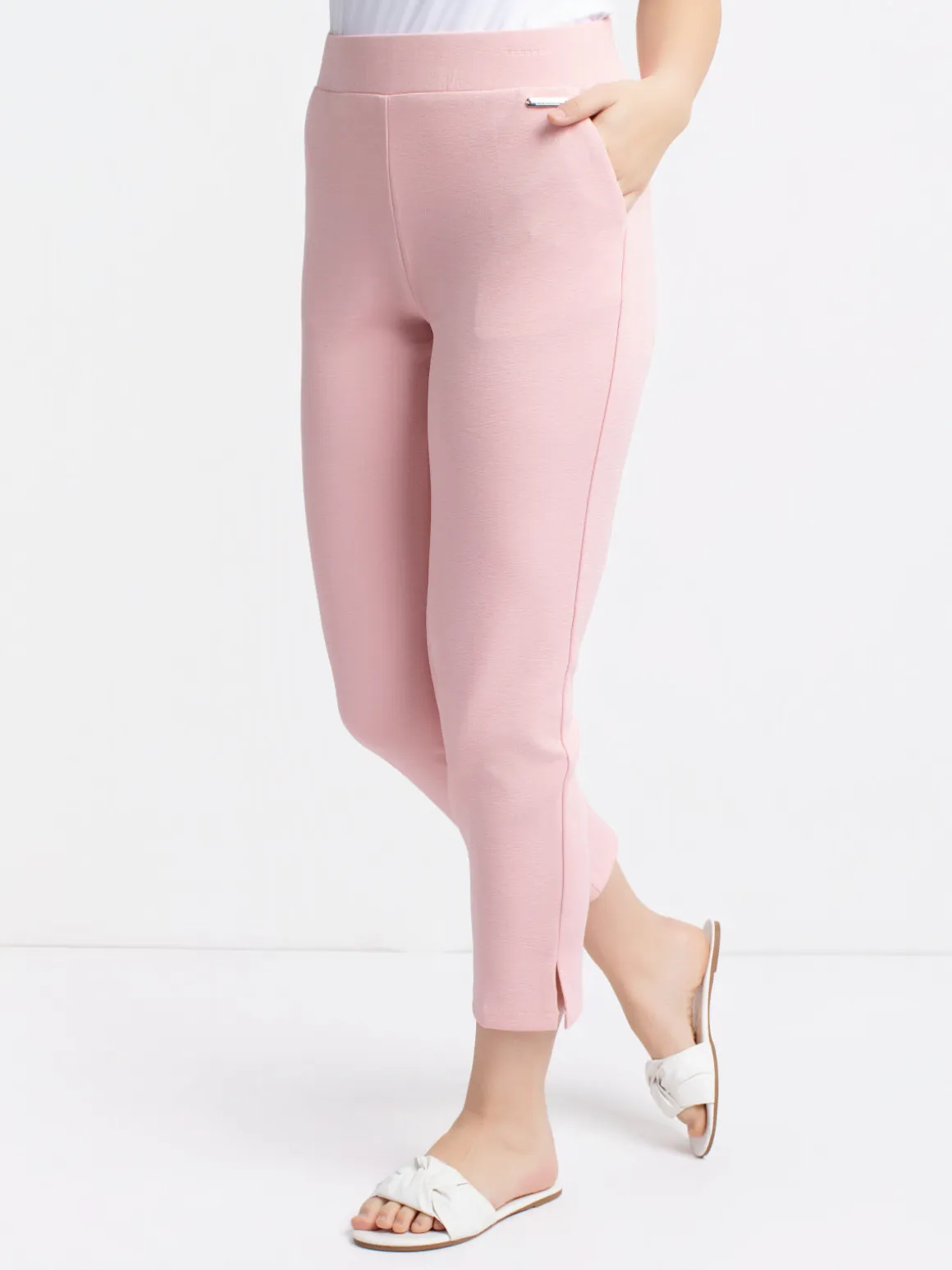 Narrow semi-fitted pull-on dress pant - Petite