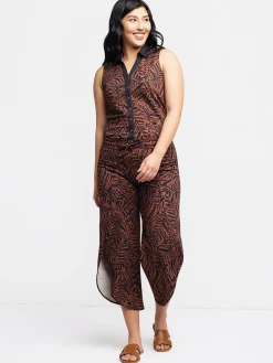 Pull-on cropped pants