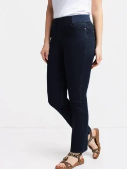 Pull-on denim pants