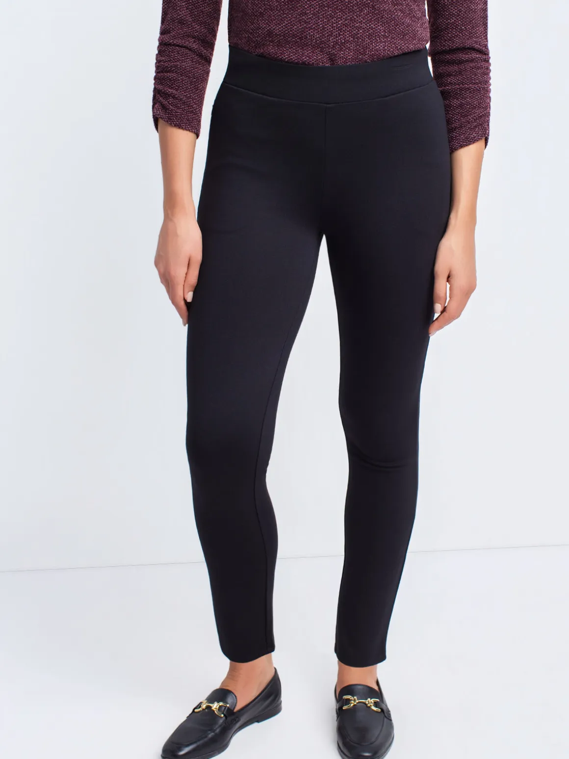 Pull-on fitted pants