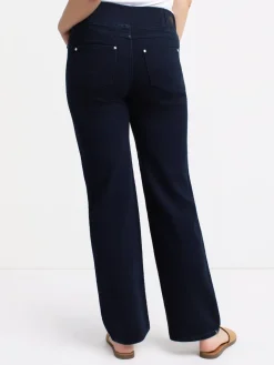 Pull-on straight leg jeans