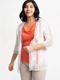 Semi-fitted 3/4 sleeve cardigan