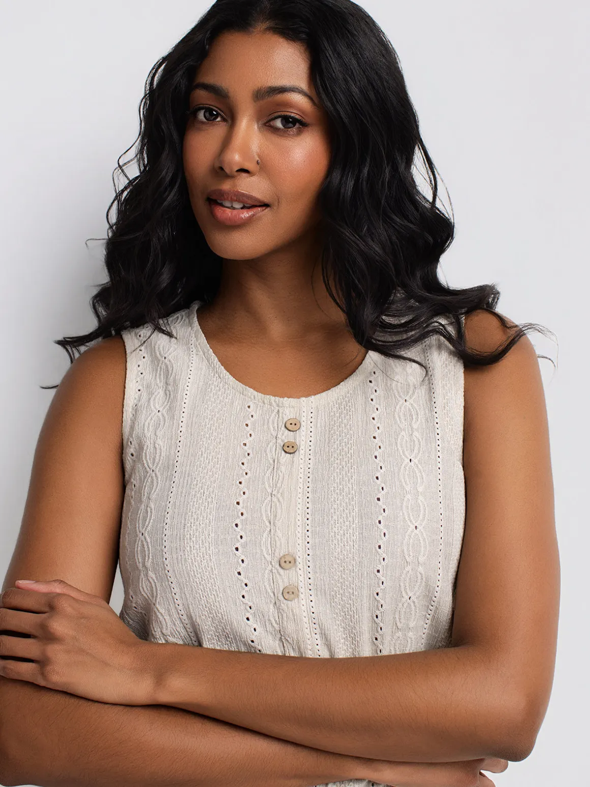 Semi-fitted tank top