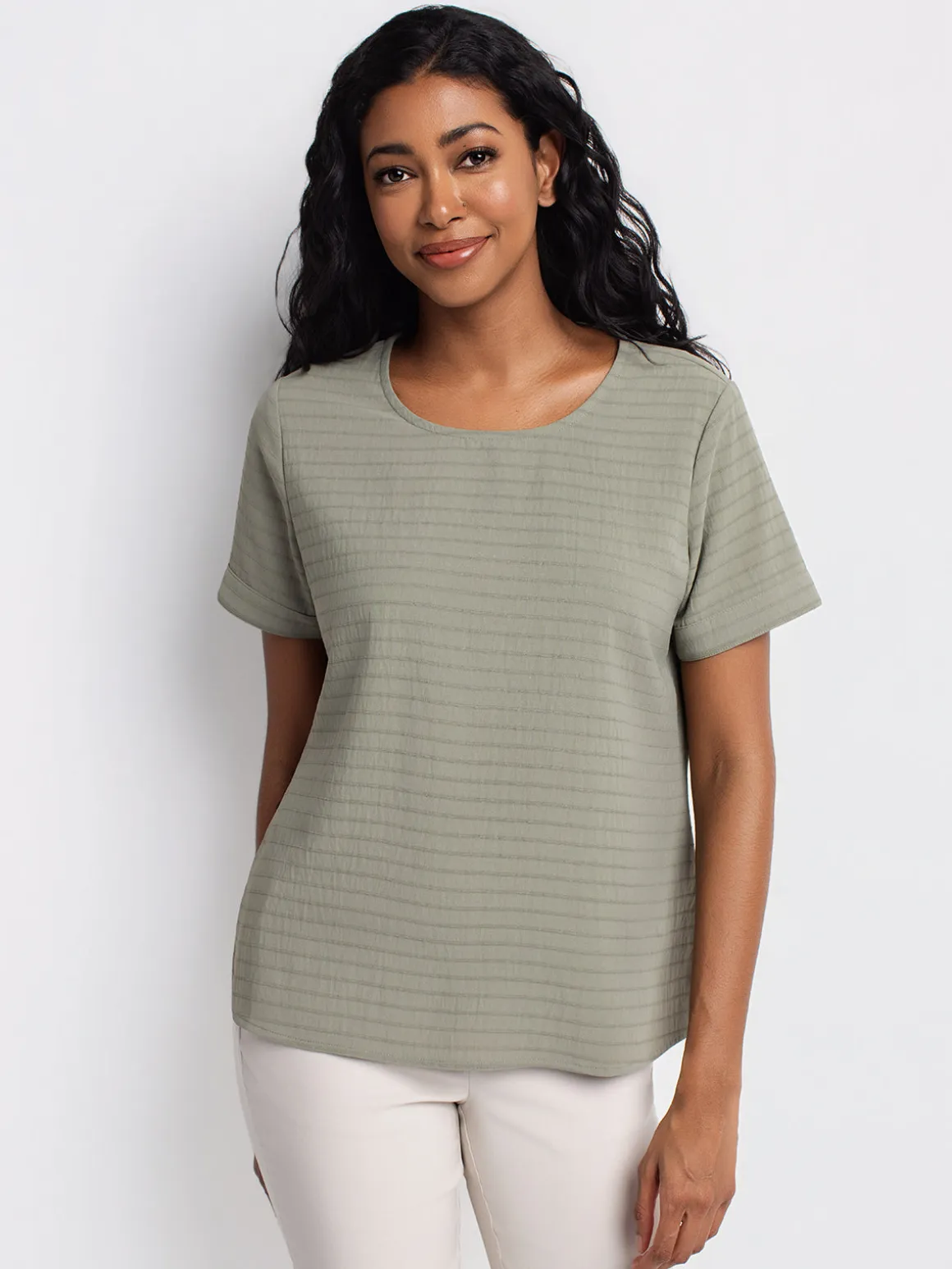 Short-sleeve loose blouse