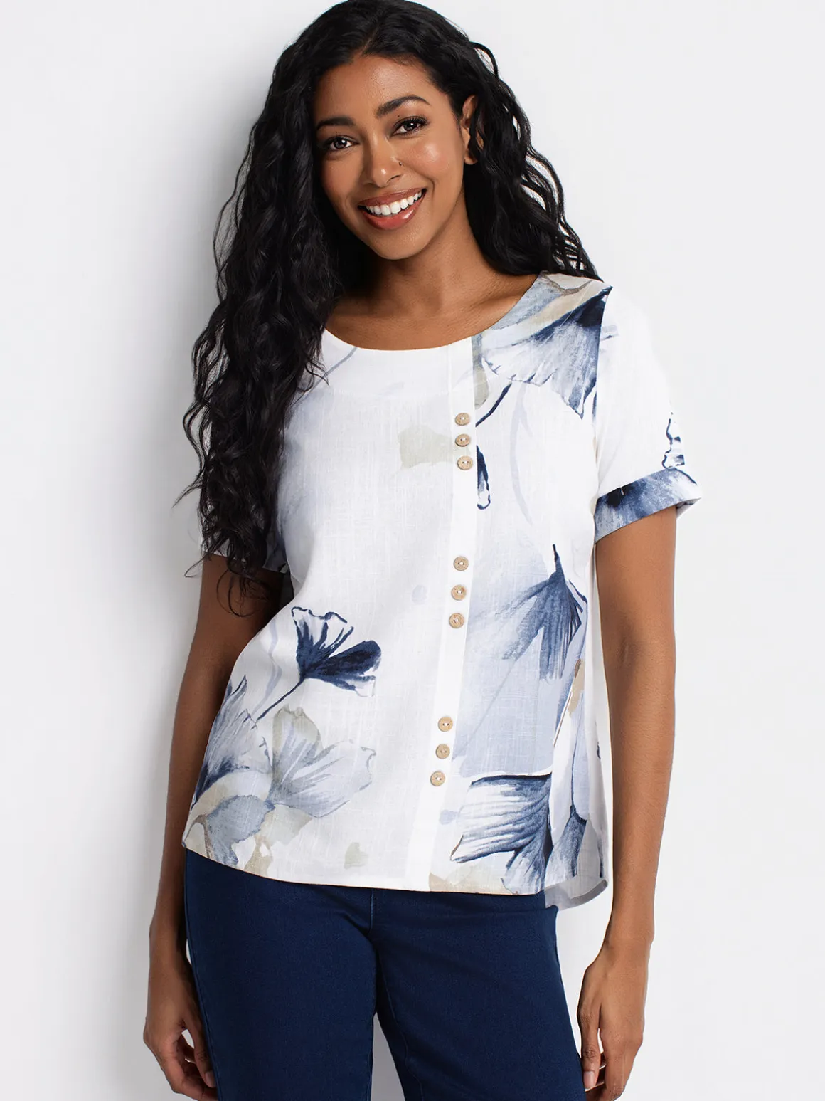 Short-sleeve loose blouse
