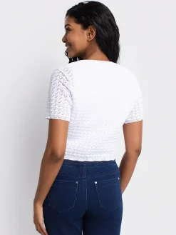 Short-sleeve open sweater cardigan