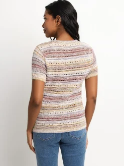 Short-sleeve pullover sweater