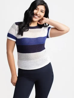Short-sleeve pullover sweater