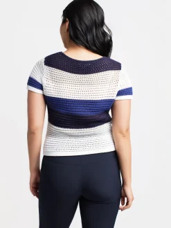 Short-sleeve pullover sweater