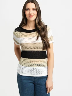 Short-sleeve pullover sweater