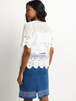 Short-sleeve pullover sweater
