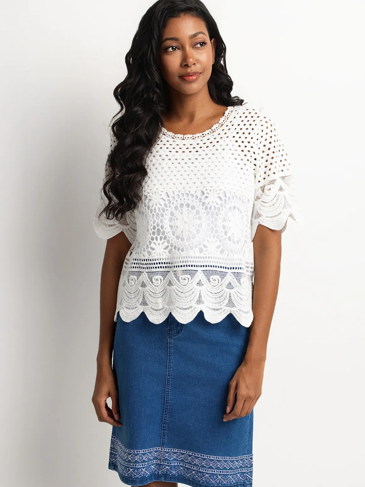 Short-sleeve pullover sweater