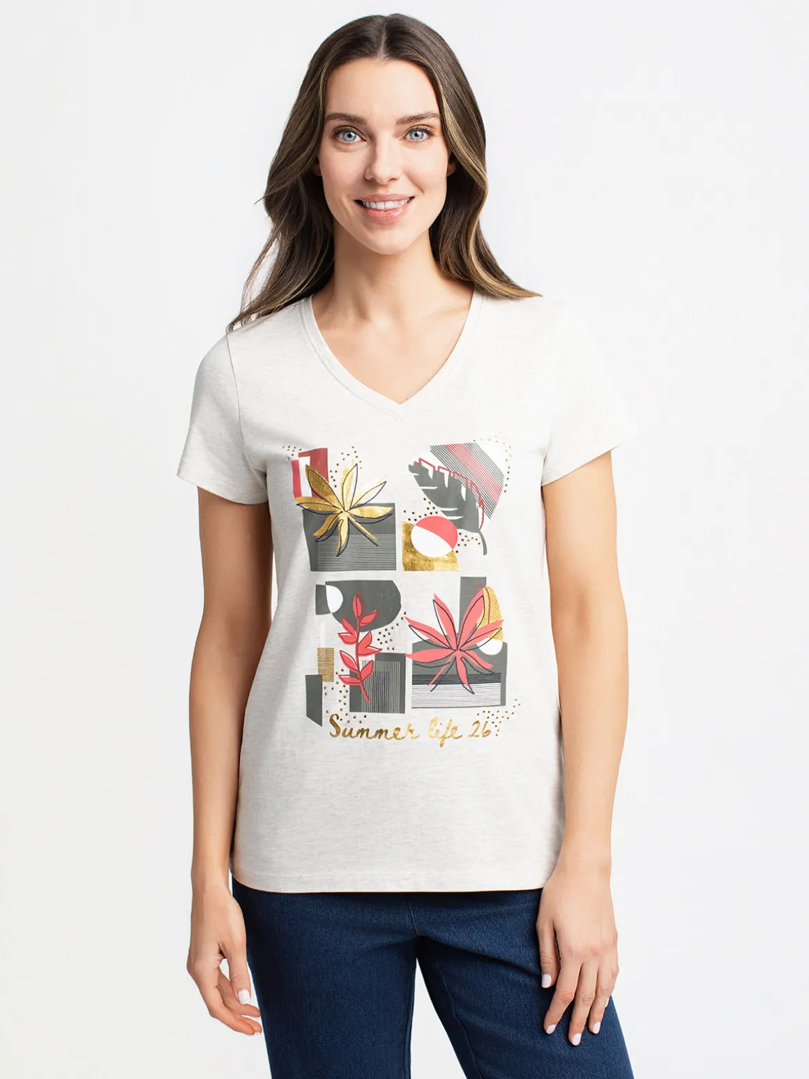 Short-sleeve semi-fitted t-shirt