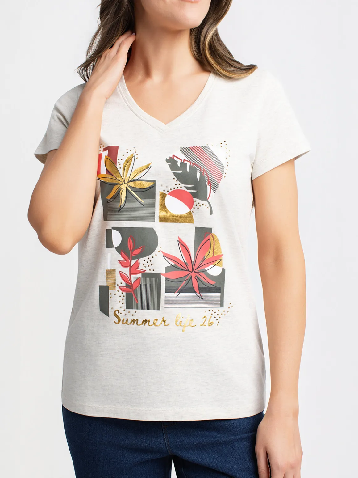 Short-sleeve semi-fitted t-shirt