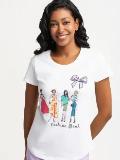 Short-sleeve semi-fitted t-shirt