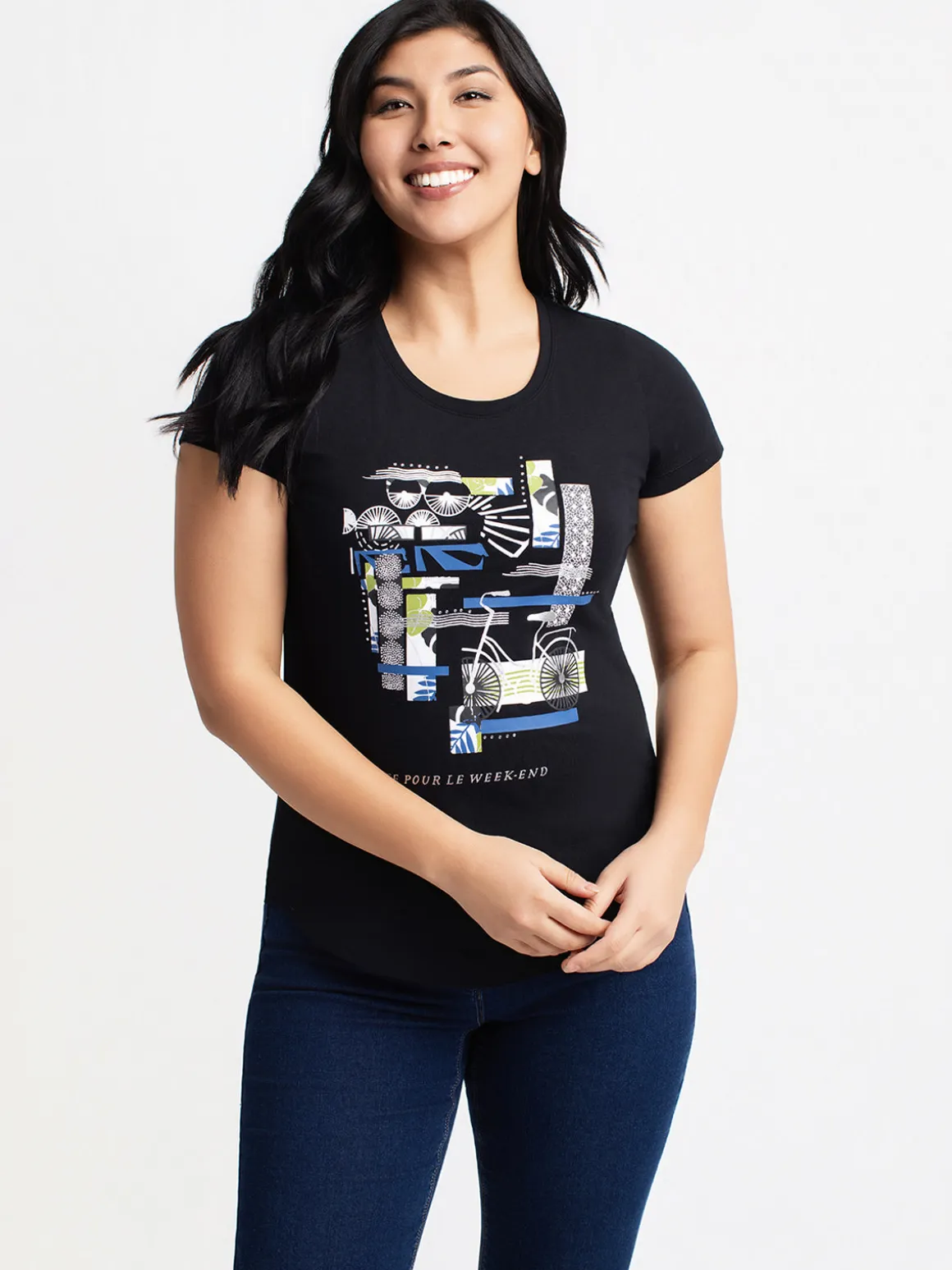 Short-sleeve semi-fitted t-shirt