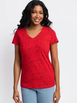 Short-sleeve semi-fitted t-shirt