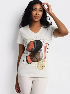 Short-sleeve semi-fitted t-shirt