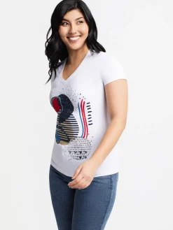 Short-sleeve semi-fitted t-shirt