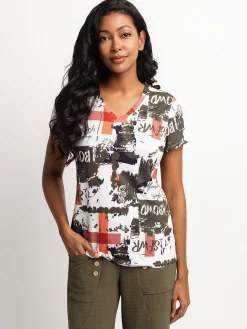 Short-sleeve semi-fitted t-shirt