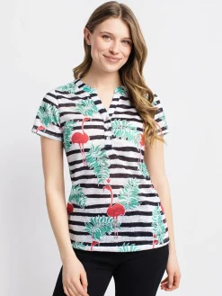 Short-sleeve semi-fitted T-shirt