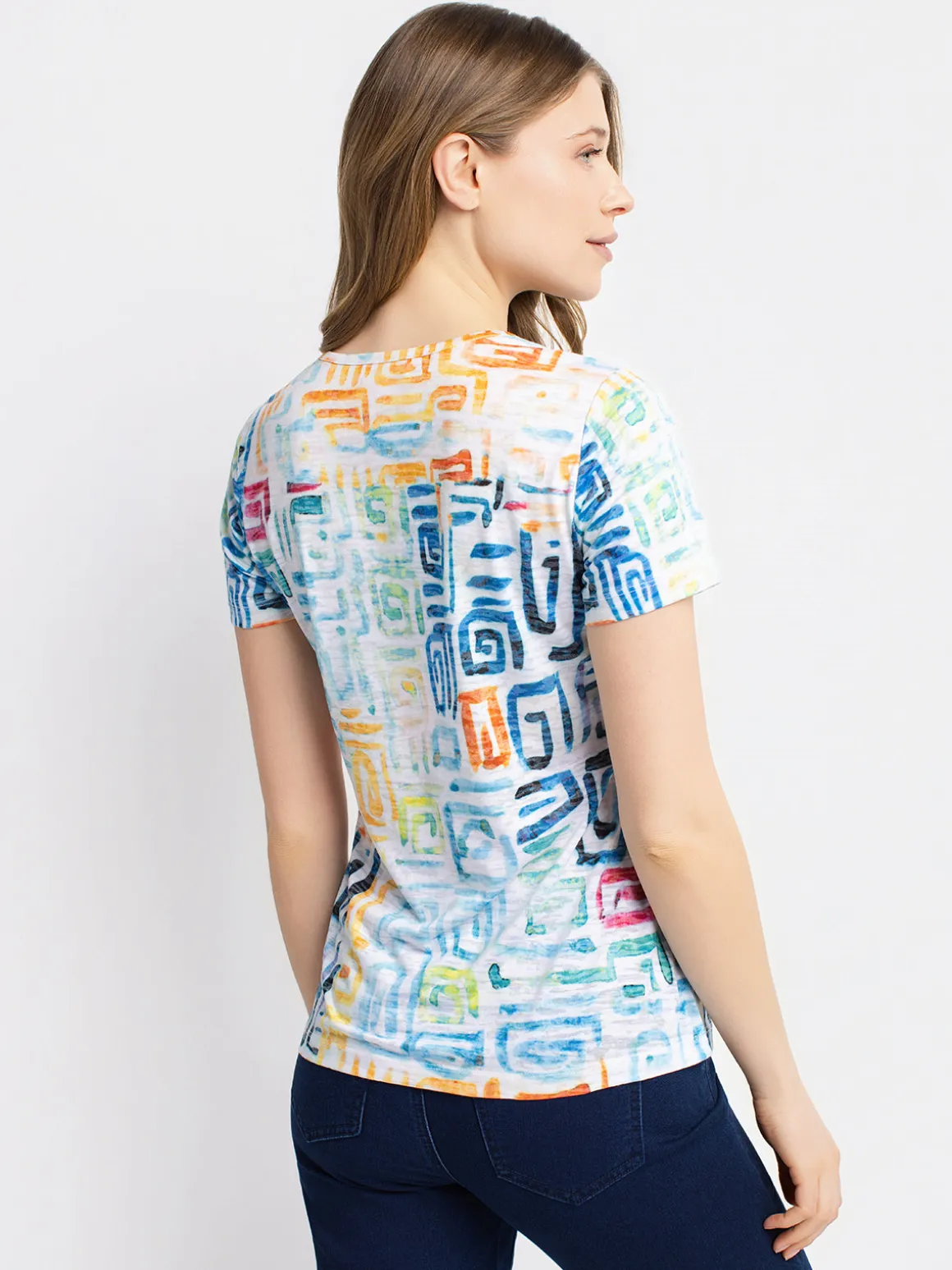 Short-sleeve semi-fitted T-shirt