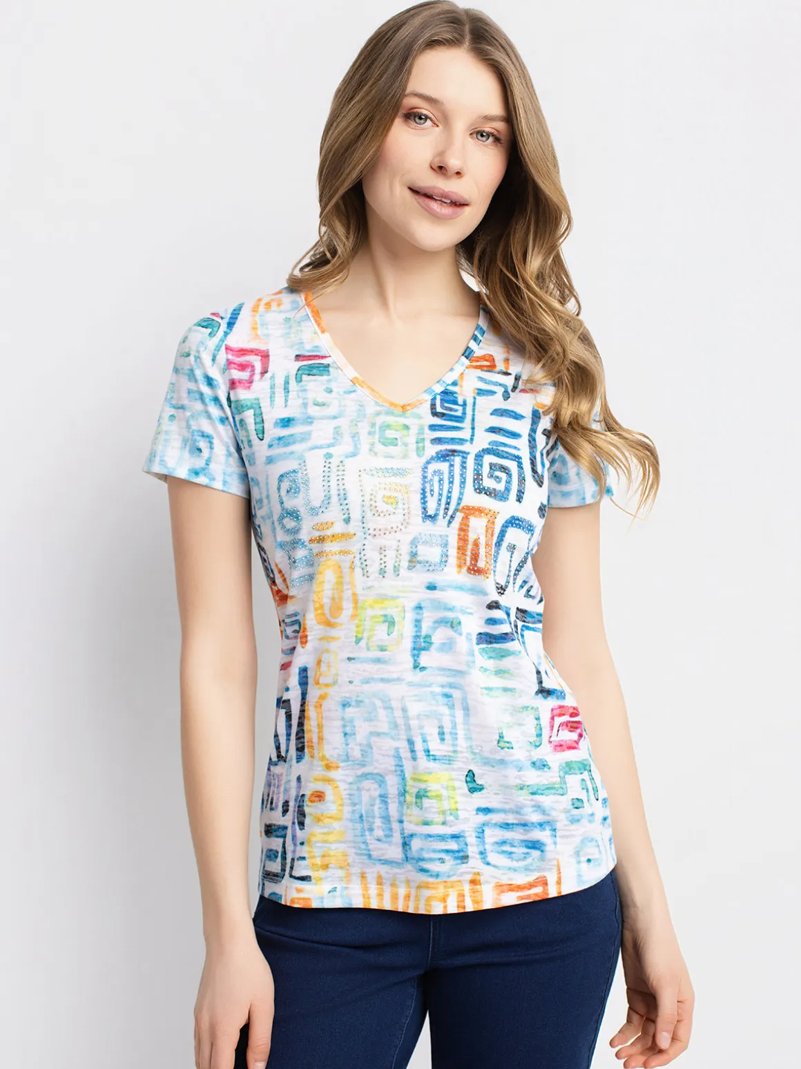 Short-sleeve semi-fitted T-shirt
